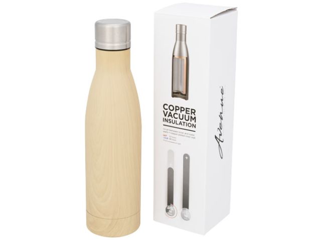 Vasa 500 ml houtlook koperen vacuum geïsoleerde fles