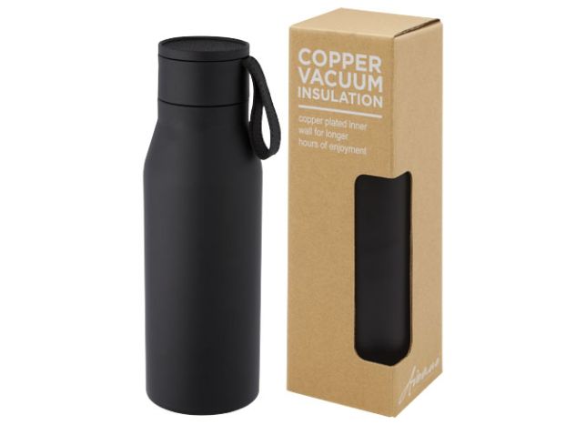 Ljungan koperen vacuüm geïsoleerde roestvrijstalen fles van 500 ml met PU leren band en deksel