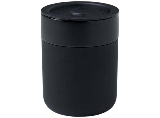 Java 330 ml beker van keramiek met siliconen wikkel en plastic deksel