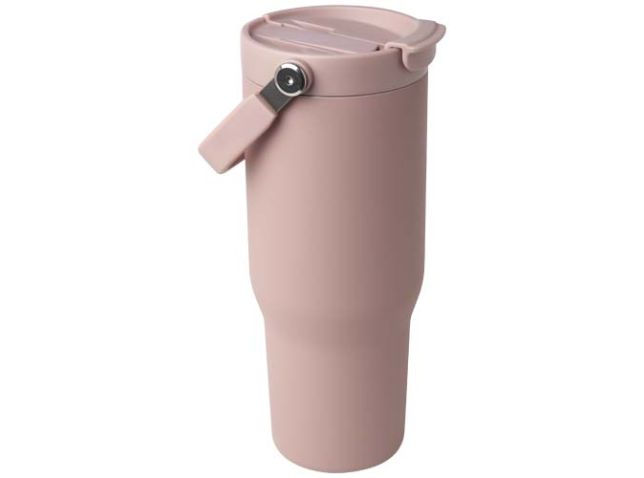 Bronx 900 ml RCS gecertificeerde, vacuüm geïsoleerde beker van gerecycled roestvrij staal en koper met deksel met dubbele fun