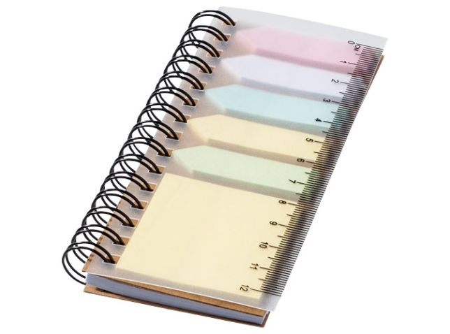 Spinner notitieboek met gekleurde sticky notes