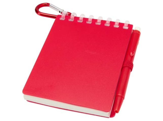 Lig Mini gerecycleerd outdoor notitieboek met zachte kaft en balpen (zwarte inkt)