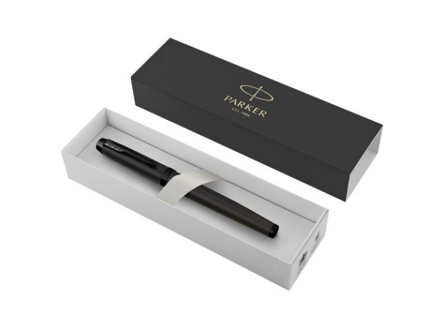 Parker IM achromatische rollerbalpen (zwarte inkt)