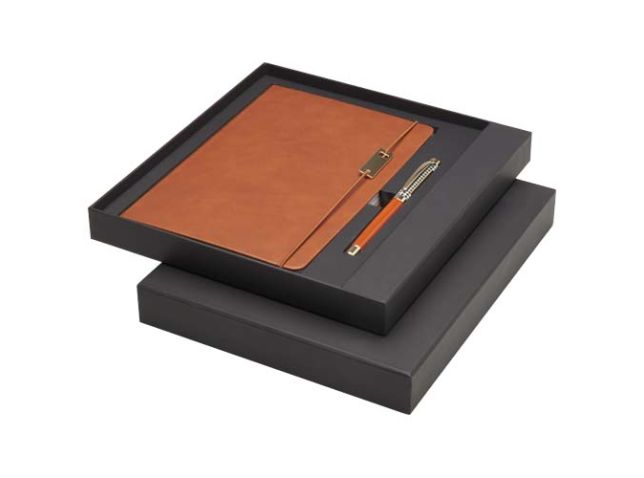 Legato set met A5 notitieboek en rollerbalpen (blauwe inkt)