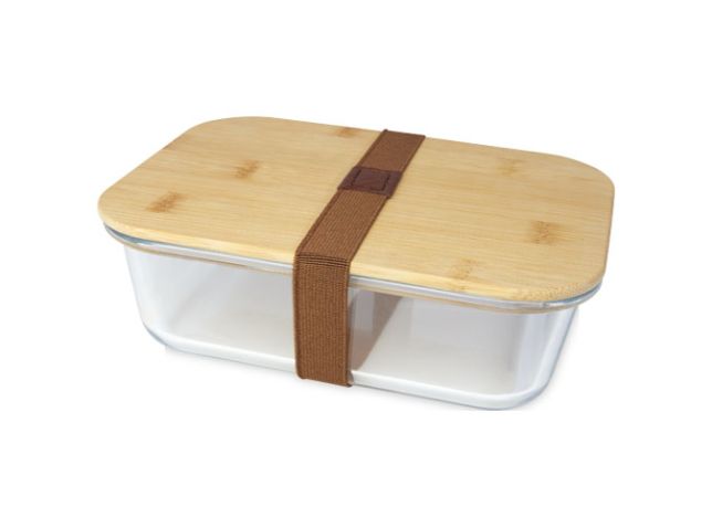 Roby 1000 ml glazen lunchbox met bamboe deksel