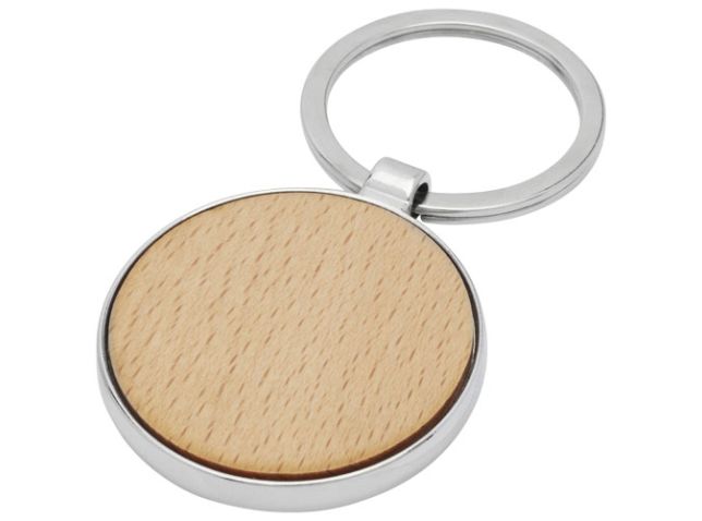 Moreno beukenhouten ronde sleutelhanger