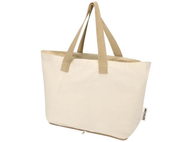 Sierra 140 g/m² GRS gerecycleerde opvouwbare katoenen draagtas 12L