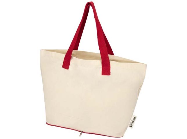 Sierra 140 g/m² GRS gerecycleerde opvouwbare katoenen draagtas 12L