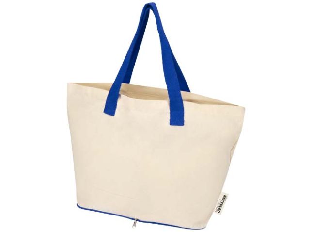 Sierra 140 g/m² GRS gerecycleerde opvouwbare katoenen draagtas 12L