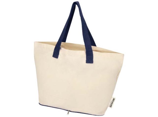 Sierra 140 g/m² GRS gerecycleerde opvouwbare katoenen draagtas 12L