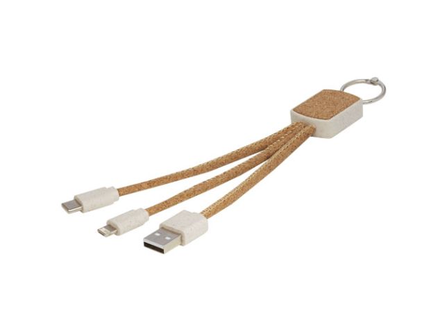 Bates 3-in-1 oplaadkabel van tarwestro en kurk