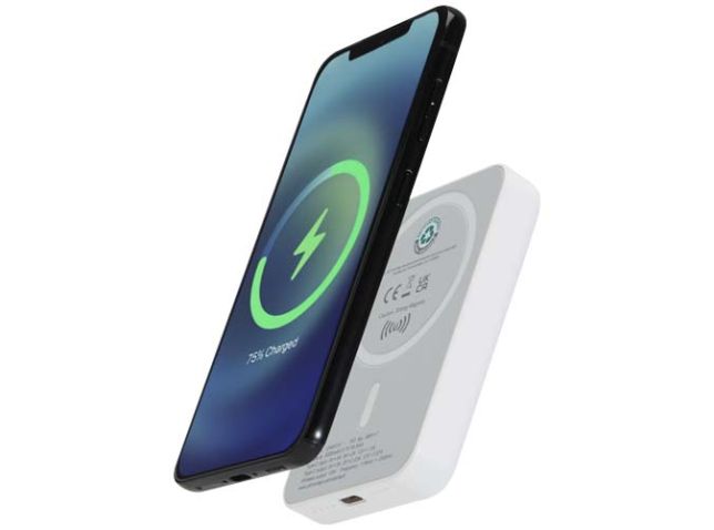 Acrab magnetische draadloze powerbank van 5000 mAh 15 W met 20 W PD van gerecycled plastic