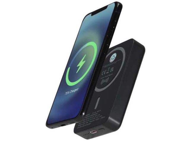 Acrab magnetische draadloze powerbank van 10.000 mAh 15 W met 20 W PD van gerecycled plastic