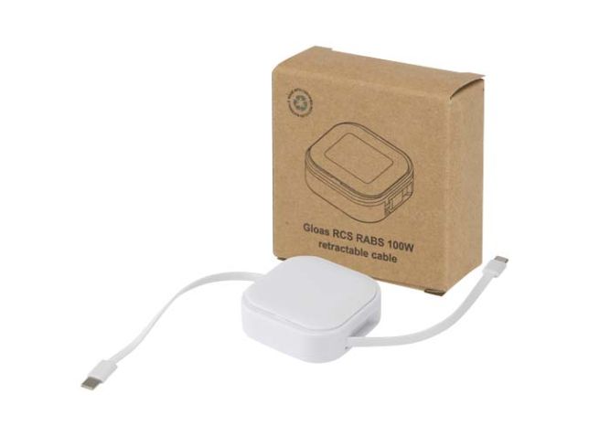 Gloas 5 in 1 gerecyclede, intrekbare datasynchronisatiekabel en snellaadkabel 100 W met smartphonetoolkit