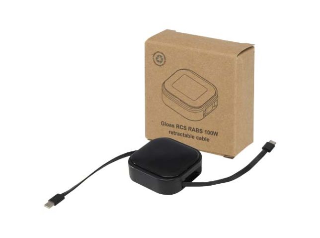 Gloas 5 in 1 gerecyclede, intrekbare datasynchronisatiekabel en snellaadkabel 100 W met smartphonetoolkit