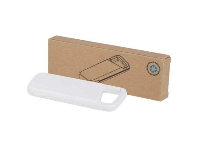 Alkes waterbestendige powerbank van 5000 mAh 12 W van gerecycled plastic met karabijnhaak