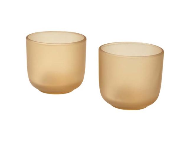 Male glazen bekers van 200 ml met matte afwerking, set van 2