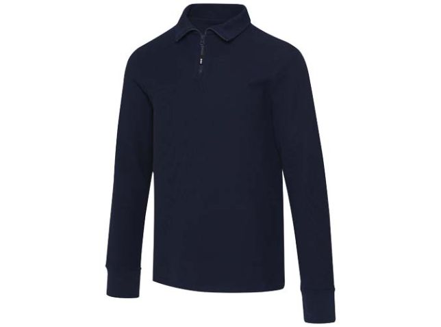 Apollo 245 g/m² uniseks half-zip poloshirt met lange mouwen