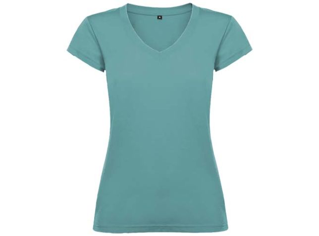 Victoria 155 g/m² damesshirt met V-hals en korte mouwen