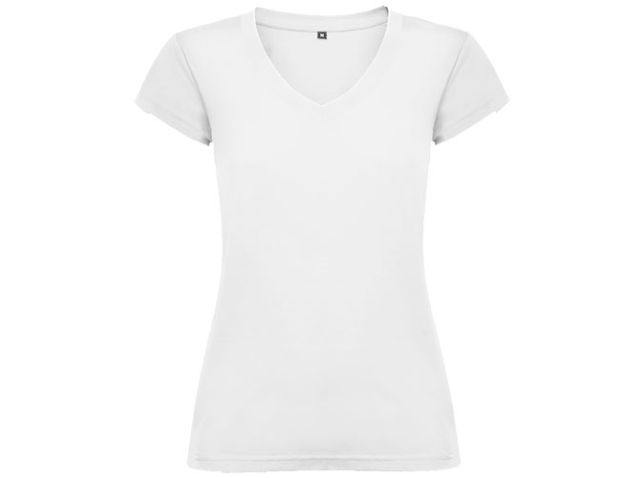 Victoria 155 g/m² damesshirt met V-hals en korte mouwen