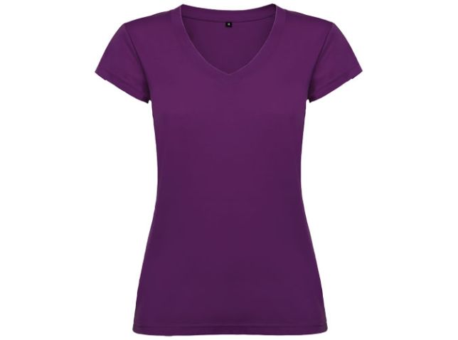 Victoria 155 g/m² damesshirt met V-hals en korte mouwen