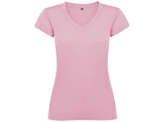 Victoria 155 g/m² damesshirt met V-hals en korte mouwen