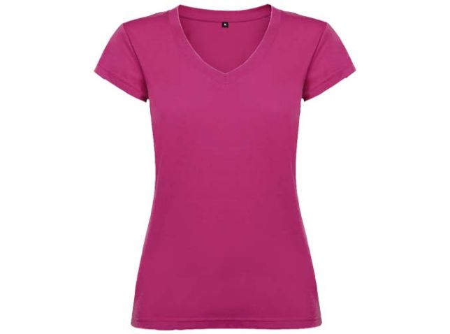 Victoria 155 g/m² damesshirt met V-hals en korte mouwen