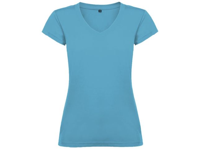 Victoria 155 g/m² damesshirt met V-hals en korte mouwen