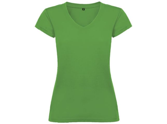 Victoria 155 g/m² damesshirt met V-hals en korte mouwen